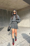 Oversize Turtleneck Sweater and Skirt Women's Knitwear Set - 2