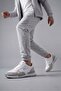 Men's Comfortable White Lace-Up Casual Sneaker Running and Walking Shoes Gray