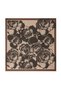 Brown Floral Pattern Tivil Silk Scarf