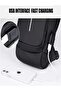 Aashz Fashion Anti-Theft Sling Bag with Password Lock, USB Charging Port, Black and Bronze - 5