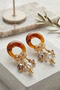 Brown Acrylic Crystal Dangle Earrings - 2