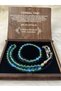 Thermal Stone Prayer Beads & Bracelet Set Special Design in Wooden Box - Green - Natural Stone - 4