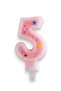 Five-Digit Pink Candle Birthday Cake Candle (7X3) cm - Numbered Candle - Cake Decoration