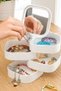 4-Tier Jewelry Organizer with Mirror - Earrings Necklaces Rings Bracelet Organizer - Dresser Organizer