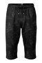 Below the Knee Long Model Water-Repellent Lycra Flexible Fabric Men's Beach Sea Capri Shorts // 945-Black - 5