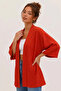 Red Kimono Style Loose Cardigan Daily Thin Tunic Summer Oversize New Season Jacket - 5