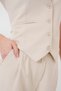 Women's V-Neck High Waist Floral Pattern Scarf Cream Two-Piece Set - 5