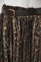 Women's Belted Patterned Green Skirt - 5