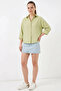 Women's Short Sleeve Oversize Viscose Green Shirt - 4