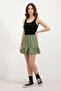 Women's Ruffled Hem Green Skirt - 5