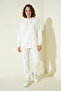 Women's Hooded Regular Oversize White Tracksuit Set - 5
