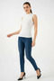 Women's High Collar Sleeveless Viscose Ecru Bodysuit - 5