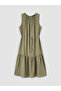 Two Mt Shop Quality Oval Collar Belted Gathered Dress - 5