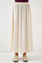 Women's Long Cream Skirt - 5