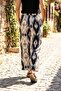 Women's White Black Comfortable Flowy Wide Leg Woven Shalwar 25Kslvh504 - 7