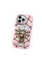 iPhone 12 Pro Compatible Case with Camera Protector Pink Silicone Couple Phone Case with Spiderman Pattern - 3