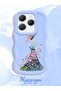 Infinix Hot 40 Pro Compatible Case Camera Protector Blue Silicone Couple Phone Case Girl Pattern - 2