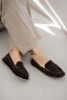 Usher Women's Genuine Suede Loafer Shoes Brown - 3