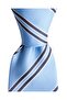 Gray Striped Blue Silk Tie – 8 cm Wide - 6