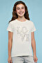 Typography Print T-Shirt with Crew Neck and Short Sleeves