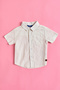Striped Shirt with Classic Collar and Short Sleeves