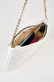 Women's Dalya White Star Embroidered Lined Zipper Closure Baguette Handbag - 5