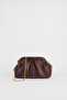 Women's Orkide Bitter Brown Lined Handbag and Shoulder Bag with Removable Chain Strap