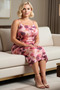 Women's Plus Size Floral Print Thin Strap Shift Midi Tulle Knitted Square Neck Sleeveless Dress Casual Comfortable - 3