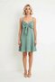 Women's V-Neck Sleeveless A-Line Mini Dress Ribbon Detail Woven Fabric Relaxed Fit Casual Modern Stylish - 4