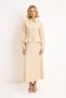 Women's Maxi Length Ruffle Shirt Dress Terrycotton Fabric Crew Neck Long Sleeve Unlined Relaxed Fit - 4
