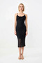 Women Lace Bodycon Midi Dress Thin Straps Square Collar Lined Sleeveless Woven Fabric Elegant Casual - 4