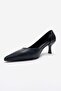 Arel Navy Blue Leather Women's Heeled Shoes - 6