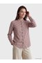 Burgundy Hakim Collar Plaid Women's Shirt
