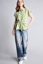 Linen Blend Regular Fit Short Sleeve Green Shirt H7943Ax26Sm - 2