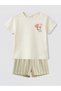 Ecru Printed Baby Girl Shorts Set - 2