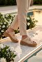 Beige High Heeled Women's Slippers 322183 Z - 2