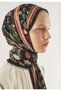 Flora Echo Pattern Soft Viscose Shawl Black - 4