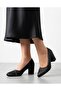 Women's Black Thick Heel Comfortable Fit Heeled Shoes - 3
