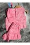Girl's Pink Set with Ribbon Detail Shorts - 6