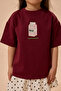 Milk Print Oversize Cotton T-Shirt Plum - 3