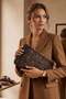 Leopar16 Inch Lined Zippered Silk Wool Blend Felt Handbag - 3