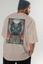 For the Love of Cats 66 Cats Printed Beige Oversize T-Shirt 100% Cotton Unisex Cat Lover Premium Design - 7