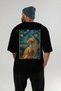 For the Love of Cats 71 Cat Printed Black Oversize T-Shirt 100% Cotton Unisex Cat Lover Premium Design - 5