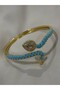 Porcelain Clamp with Drop and Curve Detail, Blue - 2