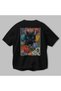 For the Love of Cats 63 Cats Printed Black Oversize T-Shirt 100% Cotton Unisex Cat Lover Premium Design - 3