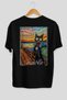 For the Love of Cats 23 Cats Printed Black Oversize T-Shirt 100% Cotton Unisex Cat Lover Premium Design