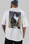 For the Love of Cats 94 Cat Printed White Oversize T-Shirt 100% Cotton Unisex Cat Lover Premium Design - 5