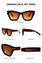 Unisex Dark Brown Frame Brown Glass Sunglasses - 3