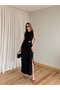 Black Gold Buckle Long Dress - 8191 - 6