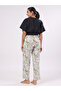 Black V Neck Cotton Top and Tropical Pyjama Set - 2